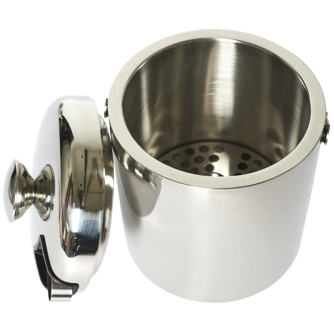 SEAU GLACE METAL COUVERCLE ET PINCE 1.3L