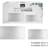 SERVICE 12 PIECES RECTANGLE VERRE DIAMANTS
