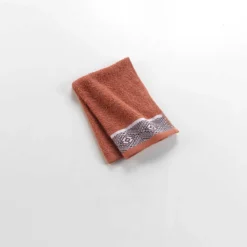 SERVIETTE INVITE 30X50CM EPONGE JACQUARD TERRACOTTA
