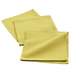 3 SERVIETTES DE TABLE 40X40 CM COTON UNI INITIA JAUNE