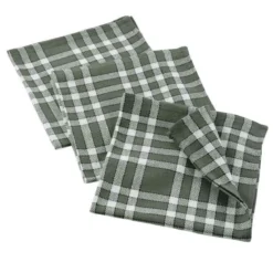 3 SERVIETTES DE TABLE 45X45 CM COTON TISSE TRADITIO KAKI