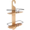 SERVITEUR A SUSPENDRE 2 TABLETTES BAMBOU METAL NOIR