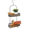 SERVITEUR DOUCHE METAL BAMBOU 2 NIVEAUX CROCHET NOIR BAMBOU