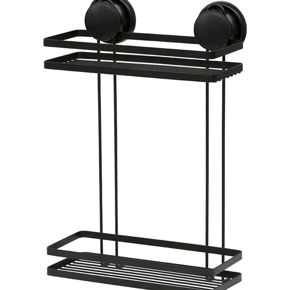 SERVITEUR METAL 2 ETAGERES SUR VENTOUSE NOIR