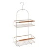 SERVITEUR RECTANGLE METAL 2 NIVEAUX CROCHET ACACIA BEIGE