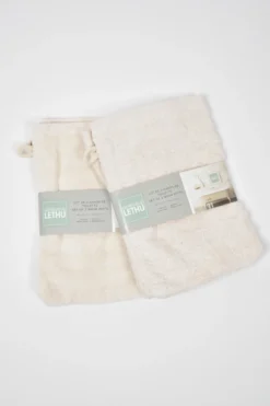 SET 2 GANTS TOILETTE GENEVIEVE LETHU 550G CREME