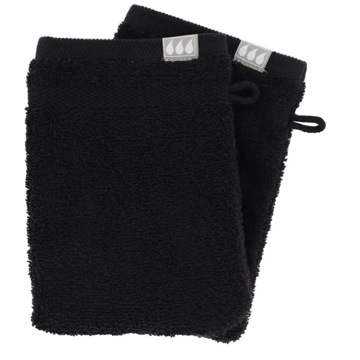 SET 2 GANTS TOILETTE 15X21CM COTON NOIR