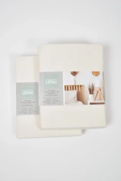 SET 2 TAIES 65X65CM GENEVIEVE LETHU PERCALE CREME