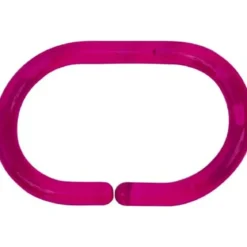 SET DE 12 ANNEAUX DE DOUCHE PS   FUCHSIA TRANSLUCIDE