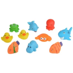 SET 10 ANIMAUX ARROSEURS BAIN 6X4CM