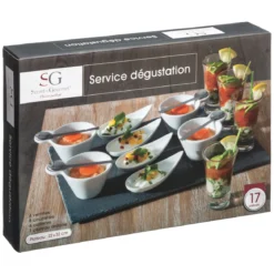 SET APERITIF ARDOISE 17 PIECES
