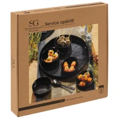 SET APERITIF ASTRA NOIR 6 PIECES