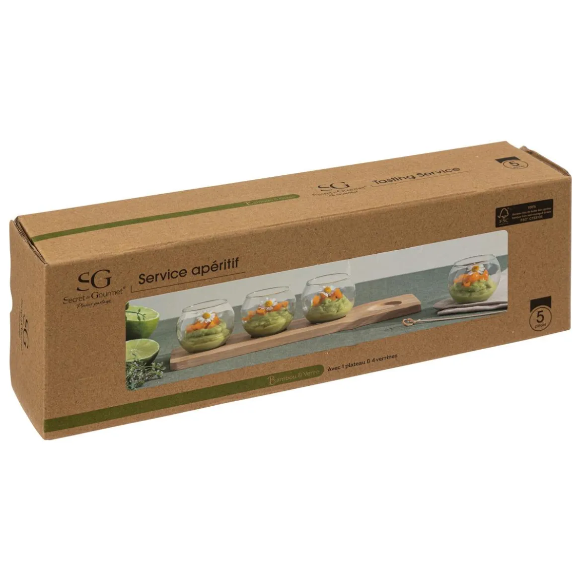 SET APERITIF BAMBOU 5 PIECES