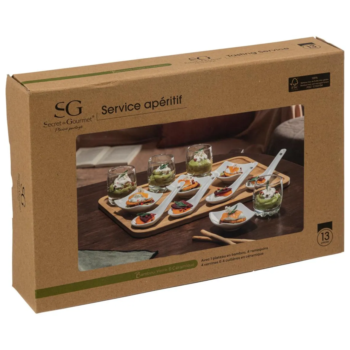 SET APERITIF BAMBOU 13 PIECES