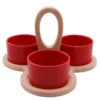 SET APERO 3 COUPELLES ROUGE ET PLATEAU