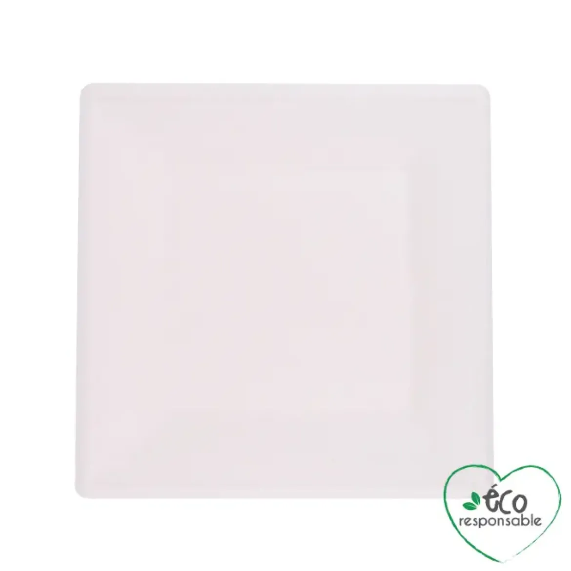 SET 12 ASSIETTES CARREES CANNE A SUCRE 15CM BLANC