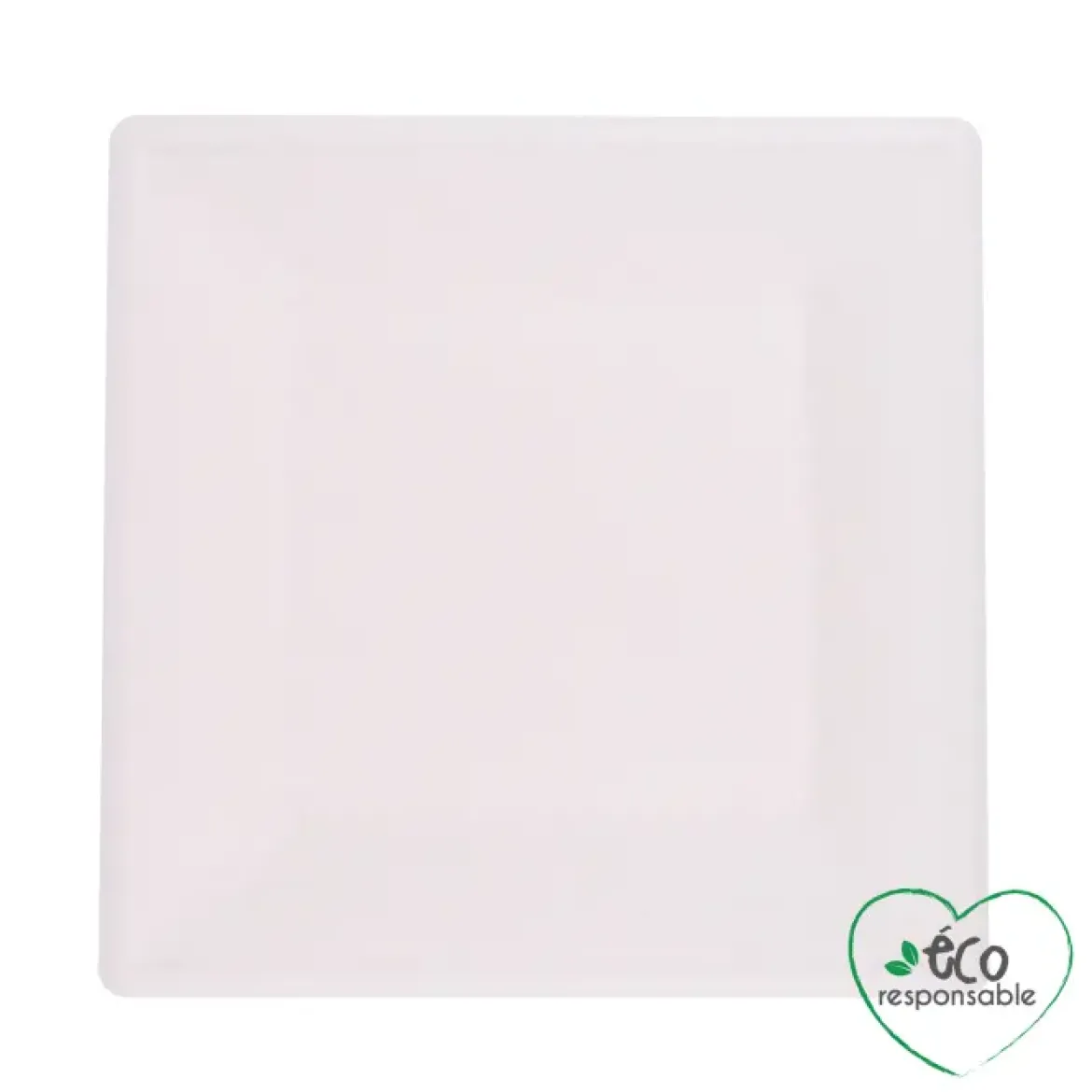 SET 12 ASSIETTES CARREES CANNE A SUCRE 20CM BLANC