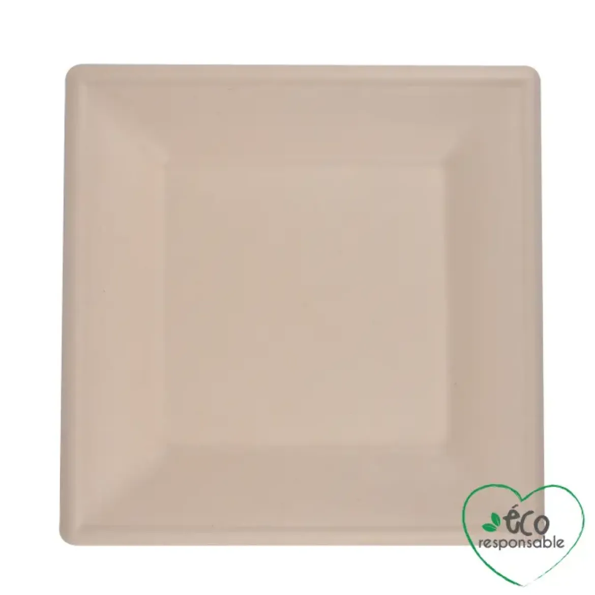 SET 12 ASSIETTES CARREES CANNE A SUCRE 20CM NATUREL