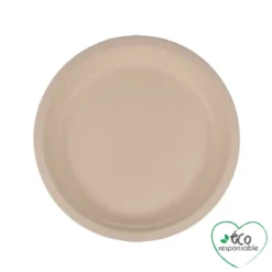 SET 12 ASSIETTES RONDES CANNE A SUCRE 18CM NATUREL