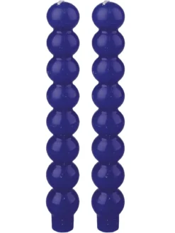 SET 2 BOUGIES BOULES CHANDELLES BLEUE 3.5X23CM