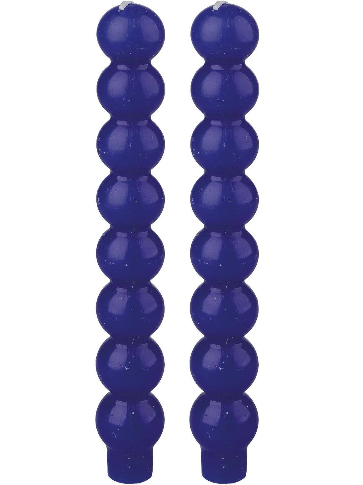 SET 2 BOUGIES BOULES CHANDELLES BLEUE 3.5X23CM