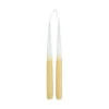 SET 2 BOUGIES CHANDELIER H.26CM TIE DYE BLANC ET SEMOULE