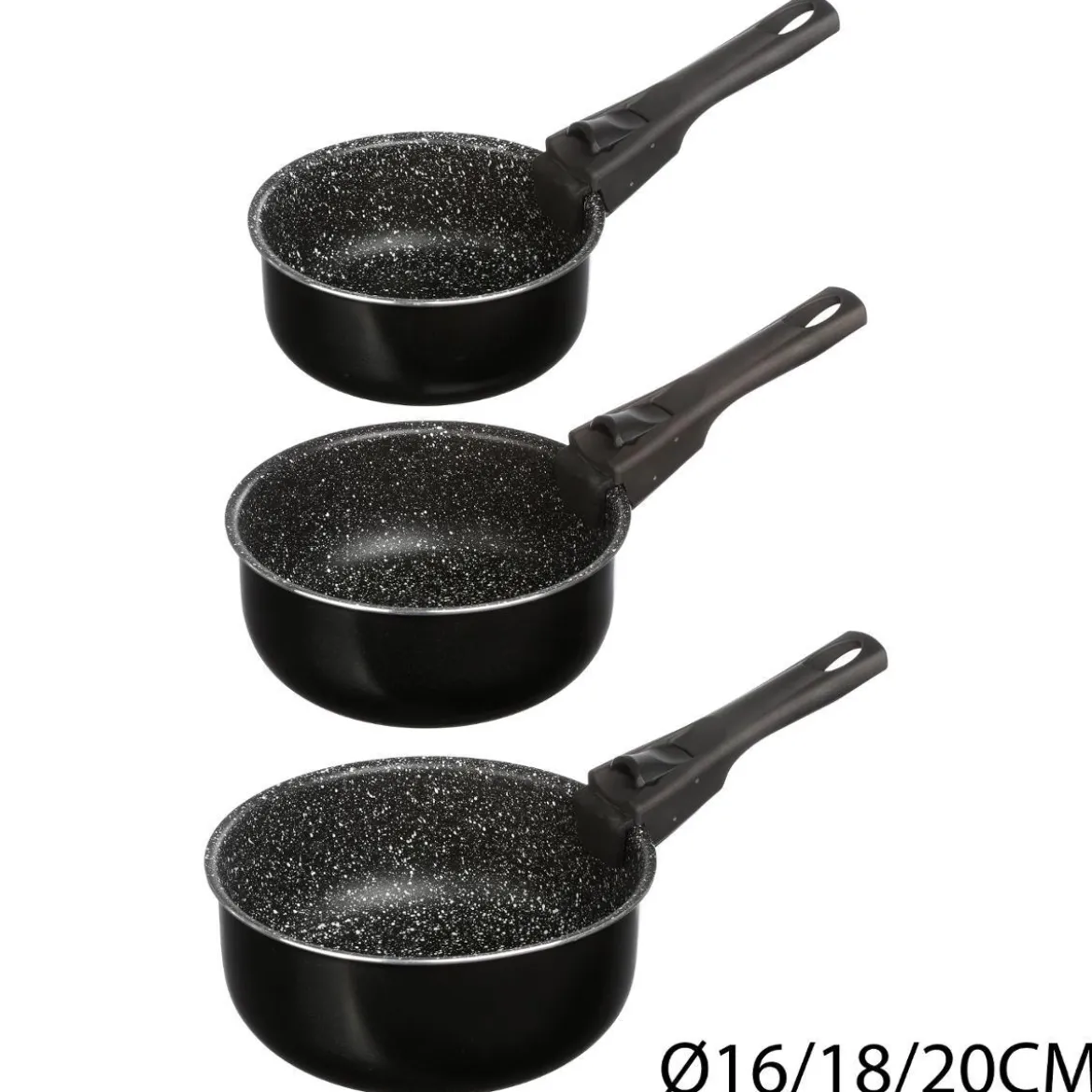 SET 3 CASSEROLES PIERRE AVEC POIGNEES 16 A 20CM