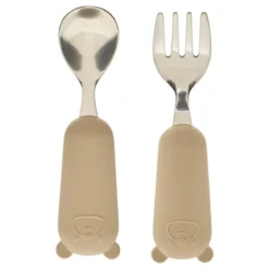 SET COUVERTS CUILLERE ET FOURCHETTE YUM BEIGE L.16.5CM