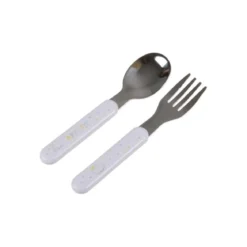 SET 2 COUVERTS INOX ET PLASTIQUE FOURCHETTE ET CUILLERE