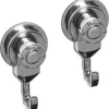 SET DE 2 CROCHETS ABS SUR VENTOUSES    CHROME