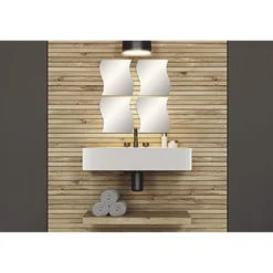 SET DE 4 MIROIRS VAGUES 28X30CM 2MM UNI