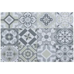 SET DE TABLE VINYLE MOSAIQUE CARREAUX BETON GRIS 45X30CM