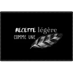 SET DE TABLE 28.5X43.5 CM PVC IMPRIME CUISINE PLUME NOIR