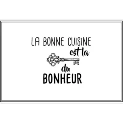 SET DE TABLE 28.5X43.5 CM PVC IMPRIME CUISINE BONHEUR BLANC