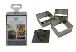 SET 3 EMPORTE PIECES CARRE AVEC POUSSOIR