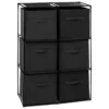 SET ETAGERE AVEC 6 BOITES MIX NOIR D.68X34X98CM