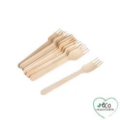 SET 12 FOURCHETTES EN BOIS H.16CM