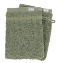 SET 2 GANTS TOILETTE 15X21CM COTON KAKI