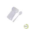 SET 12 GRANDES CUILLERES REUTILISABLES BLANC H.17.5CM