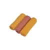 SET 3 LANGES GAZE DE COTON 70X70CM MOUTARDE TERRACOTTA