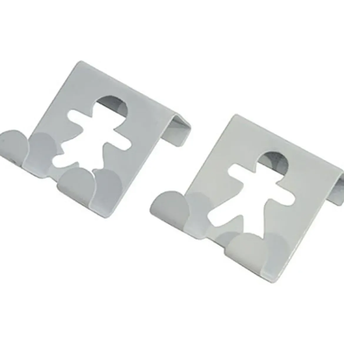 SET 2 PETITES PATERES BONHOMMES METAL A SUSPENDRE BLANC