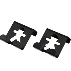 SET 2 PETITES PATERES BONHOMME METAL A SUSPENDRE NOIR