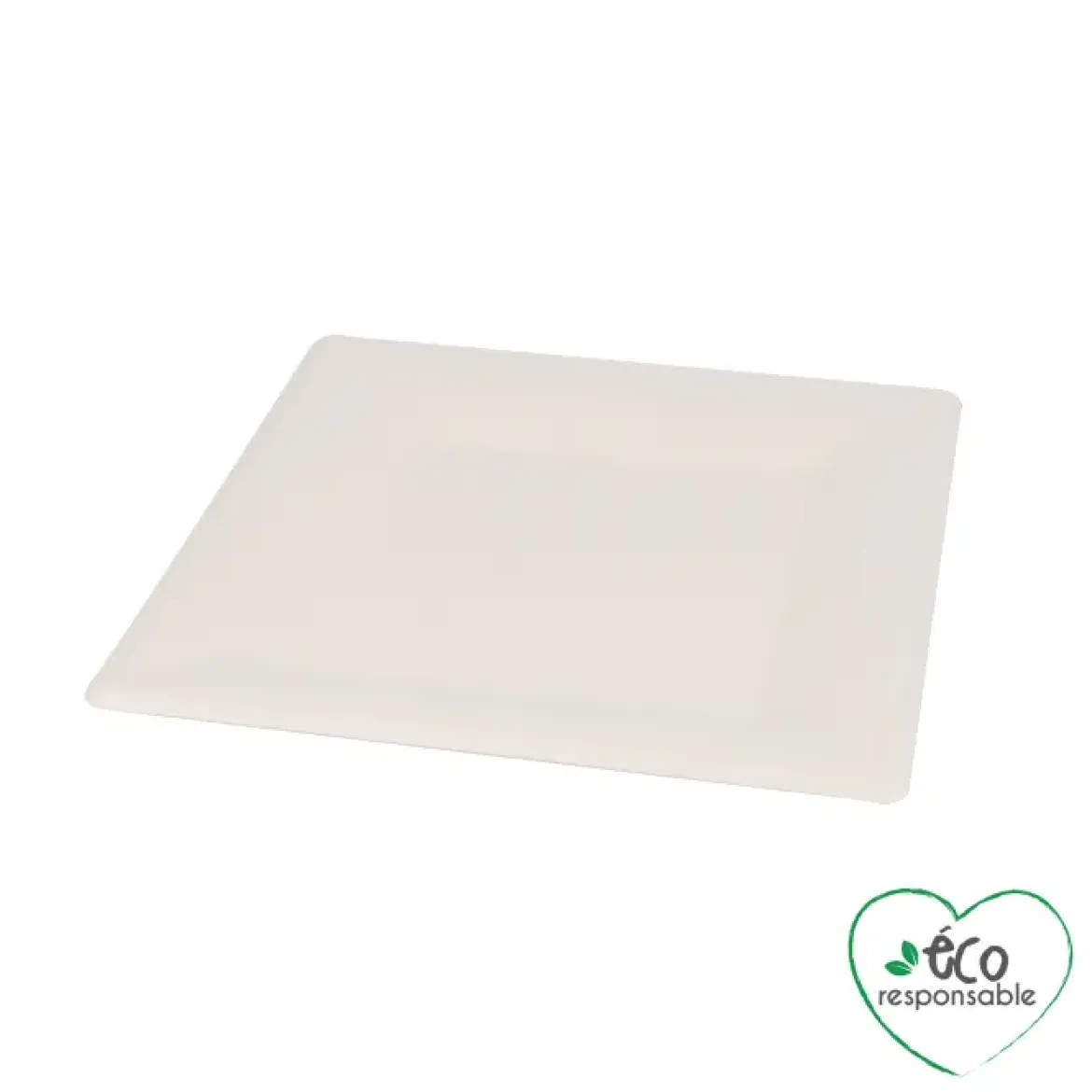 SET 12 PLATEAUX CARRES CANNE A SUCRE 25CM BLANC