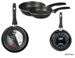 SET 2 POELES EMAILLEES PIERRE D.20CM ET 24CM