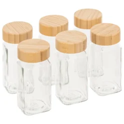 SET 6 POTS EPICES VERRE BAMBOU