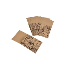 SET 12 RANGE COUVERTS KRAFT 9.5X19CM FRESH GREEN