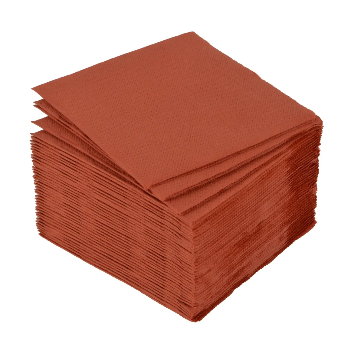 SET 40 SERVIETTES COCKTAIL PAPIER 2 PLIS 25X25CM TERRACOTTA