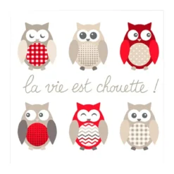 SET 20 SERVIETTES HIBOU 33X33CM