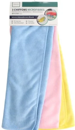 SET 3 SERVIETTES MICROFIBRE 40X37CM