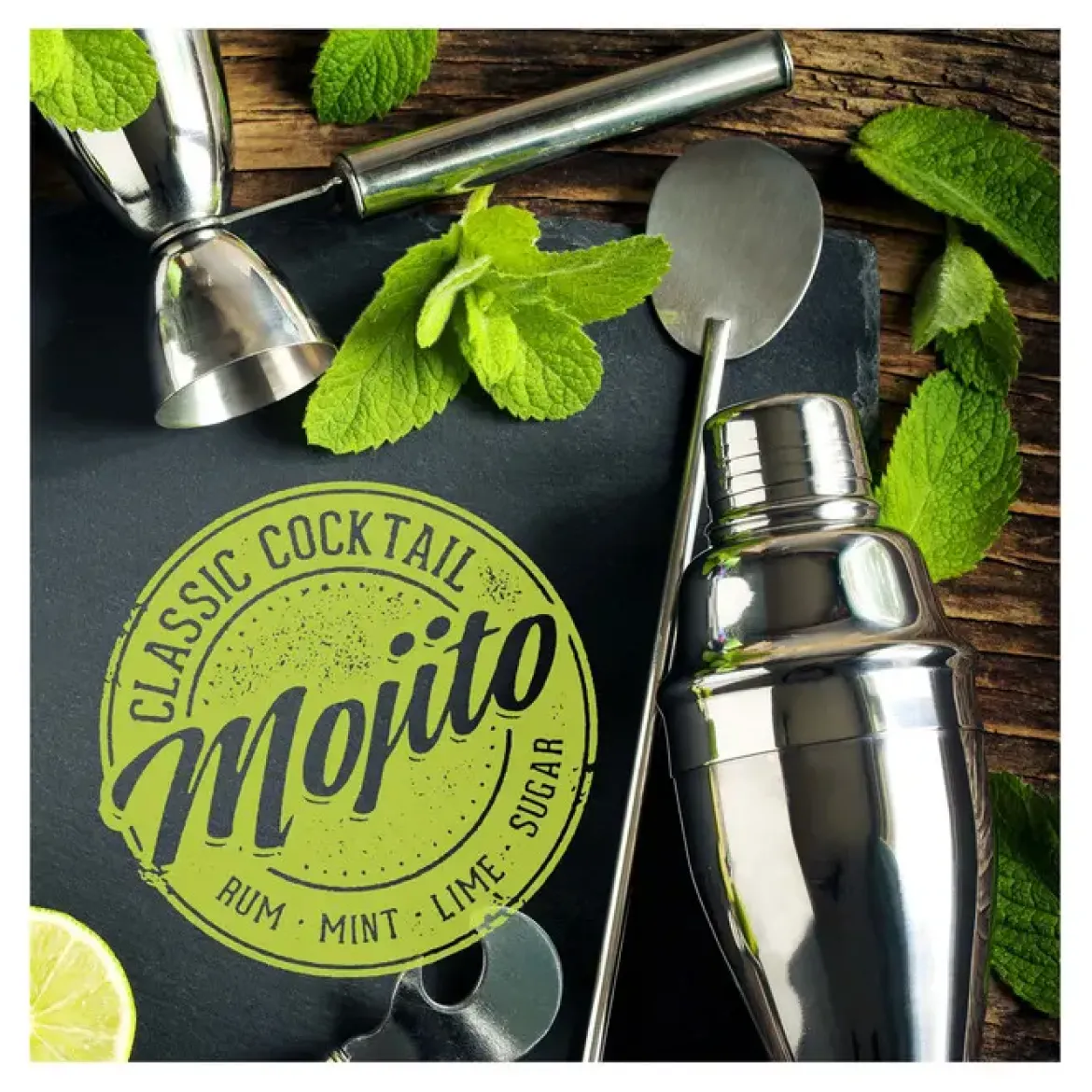 SET 20 SERVIETTES MOJITO 33X33CM